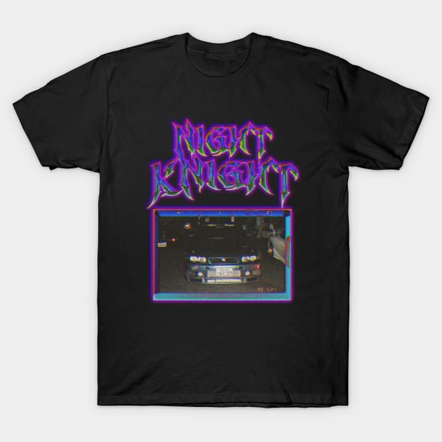 Night Knight Skyline [Purple] T-Shirt by gtr